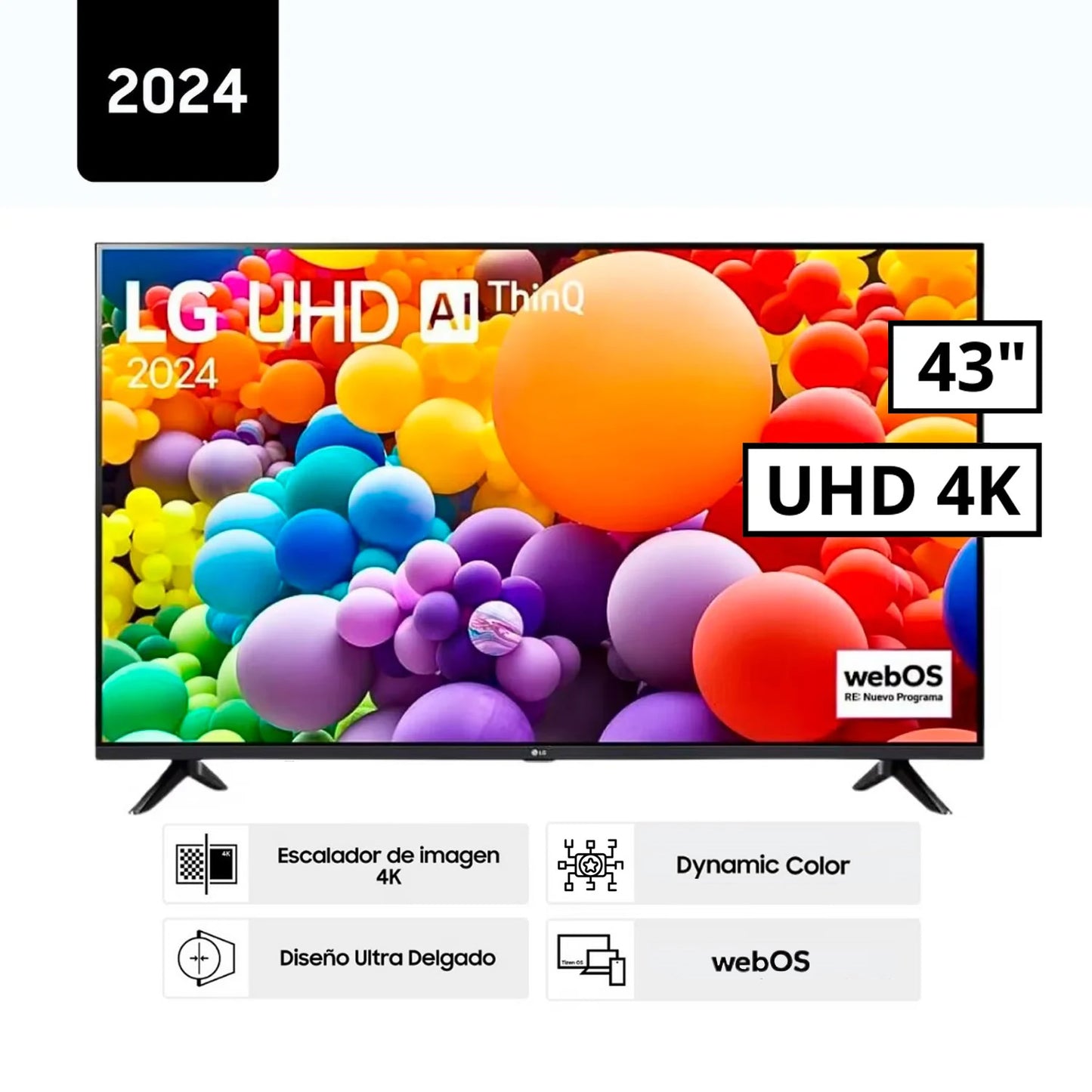Televisor LG 43" UHD 4K Smart TV con THINQ AI 43UT7300PSA