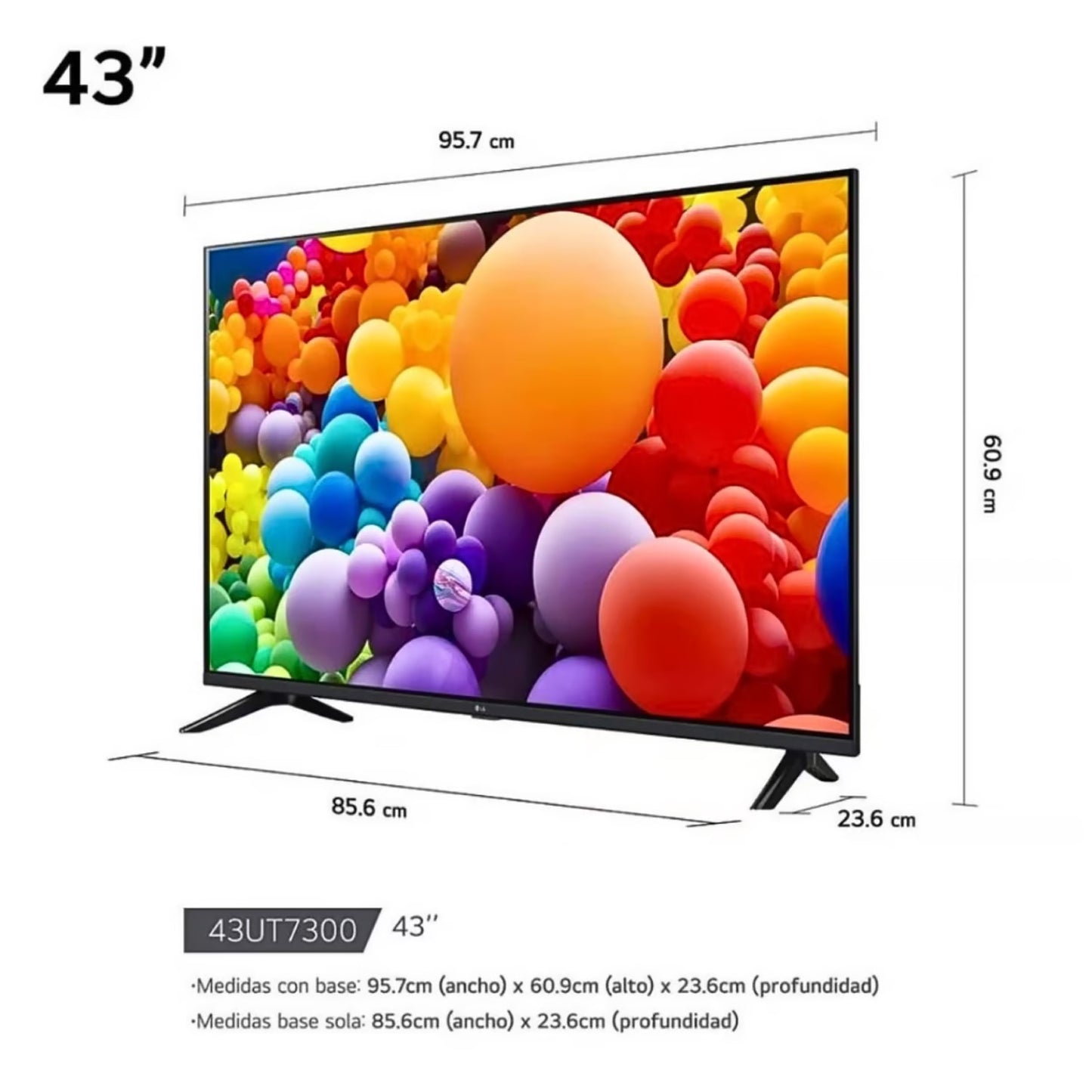 Televisor LG 43" UHD 4K Smart TV con THINQ AI 43UT7300PSA + HW-C400