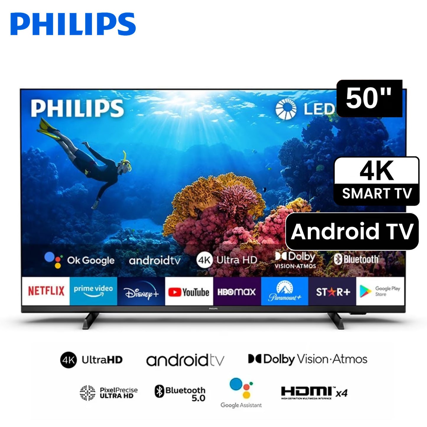 Televisor Philips 50" Android Smart TV 4K UHD 50PUD7406