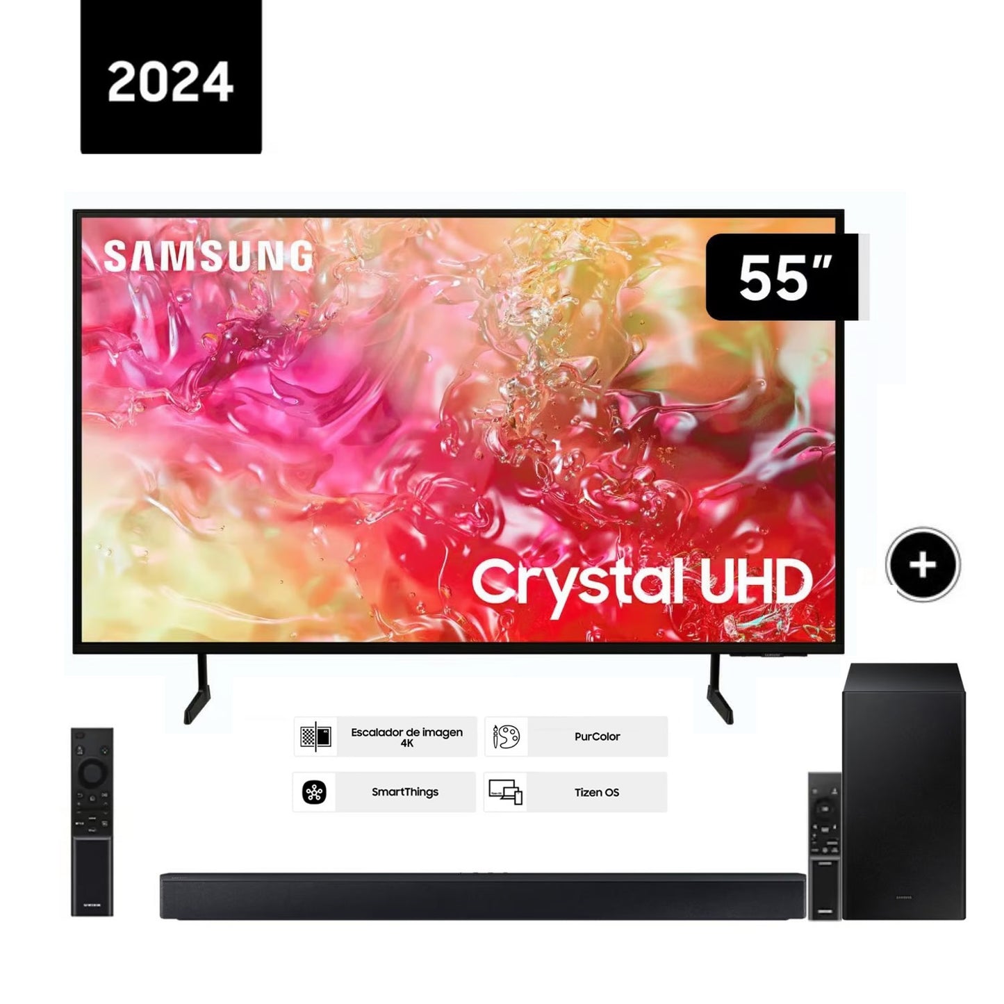 Televisor Samsung 55 Pulg Crystal Smart TV Tizen UHD 4K UN55DU7000GXPE + HW-C450