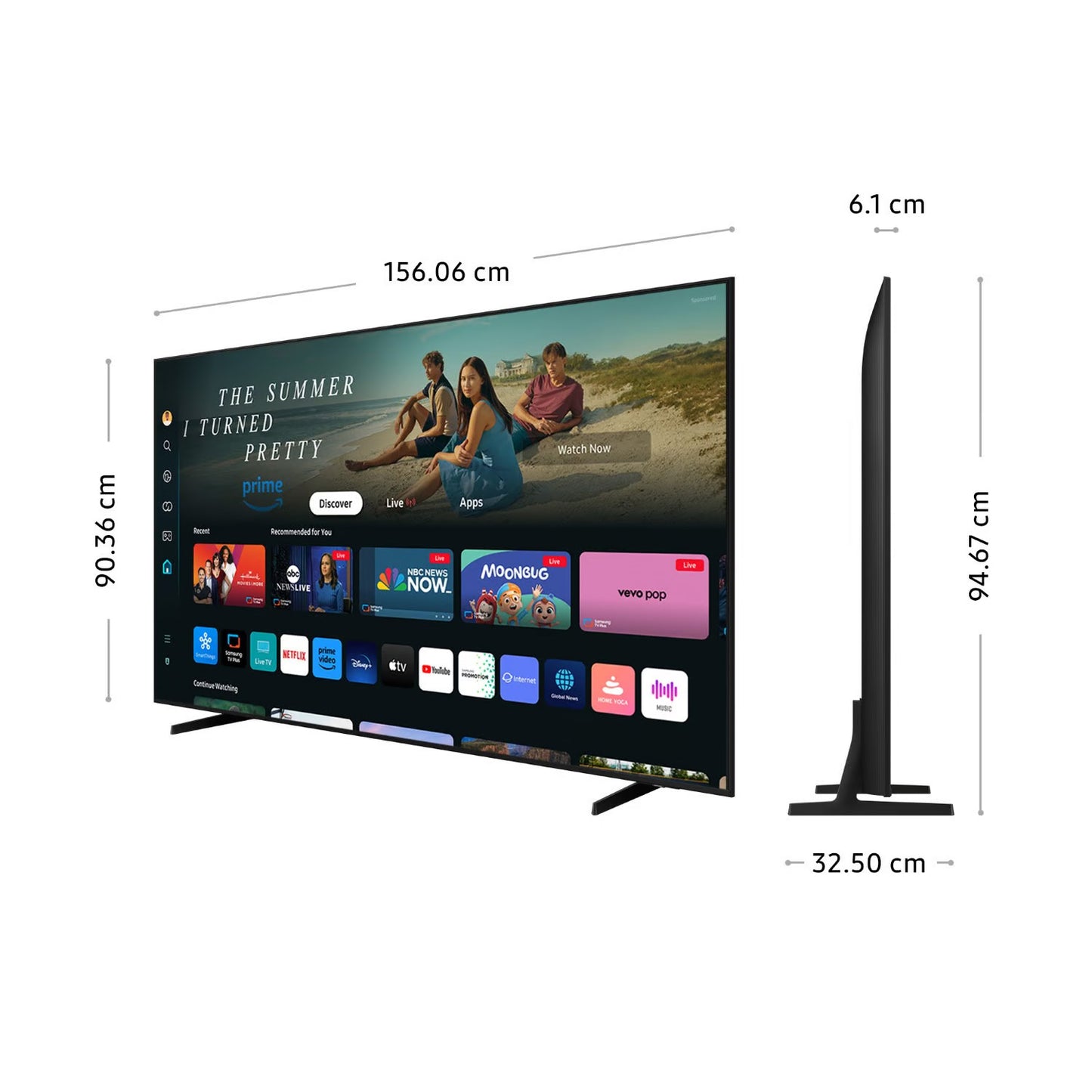 Televisor Samsung 70 Pulg Crystal Smart TV Tizen UHD 4K UN70DU7000GXPE + Rack