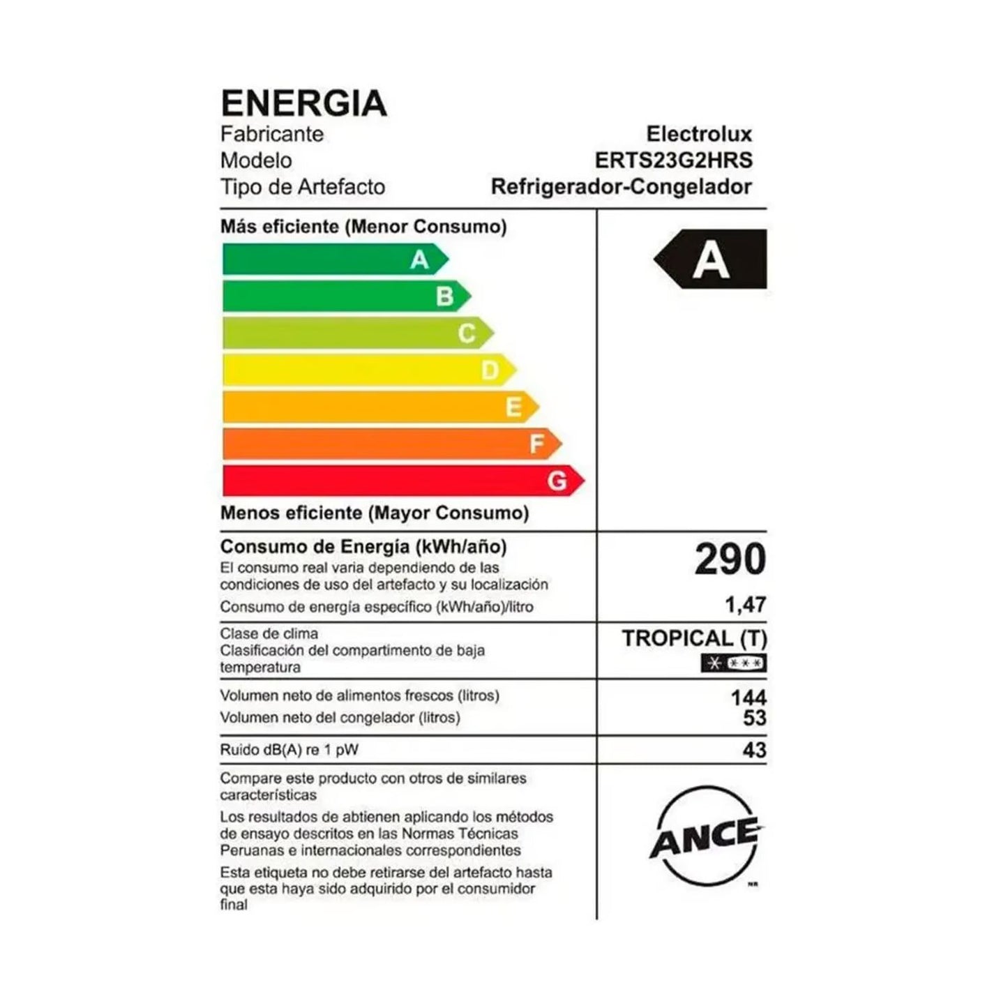 Refrigeradora Electrolux Top Mount No Frost 197 Litros ERTS23G2HRS