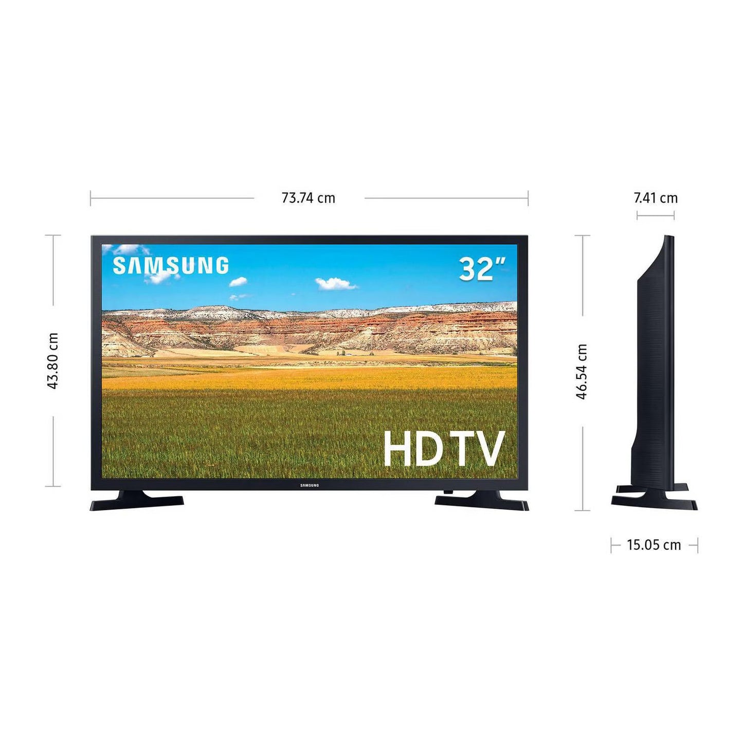 Televisor Samsung 32" LED SMART HD Negro UN32T4202AG + Rack