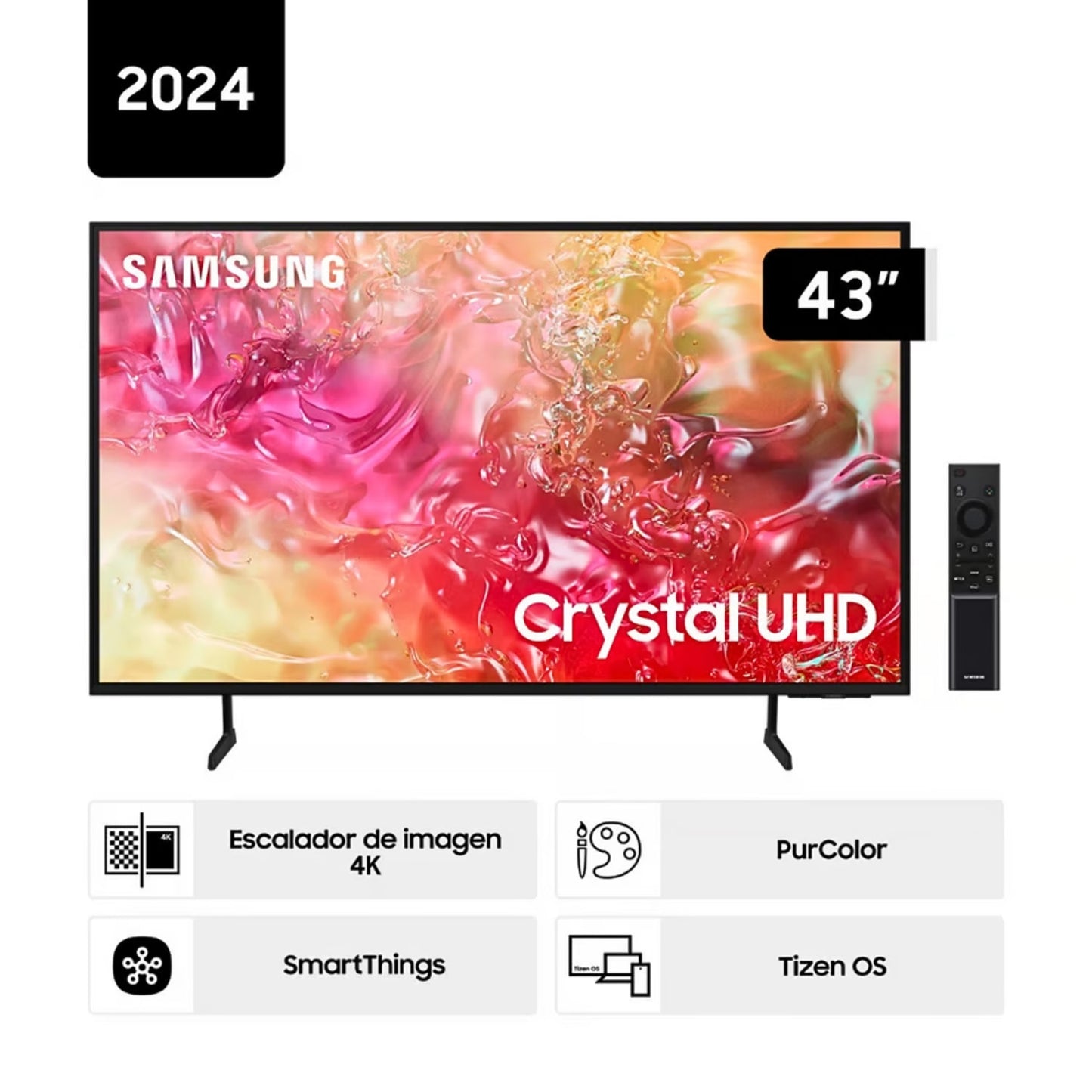 Televisor Samsung 43 Pulg Crystal Smart TV Tizen UHD 4K UN43DU7000GXPE + HW-C450