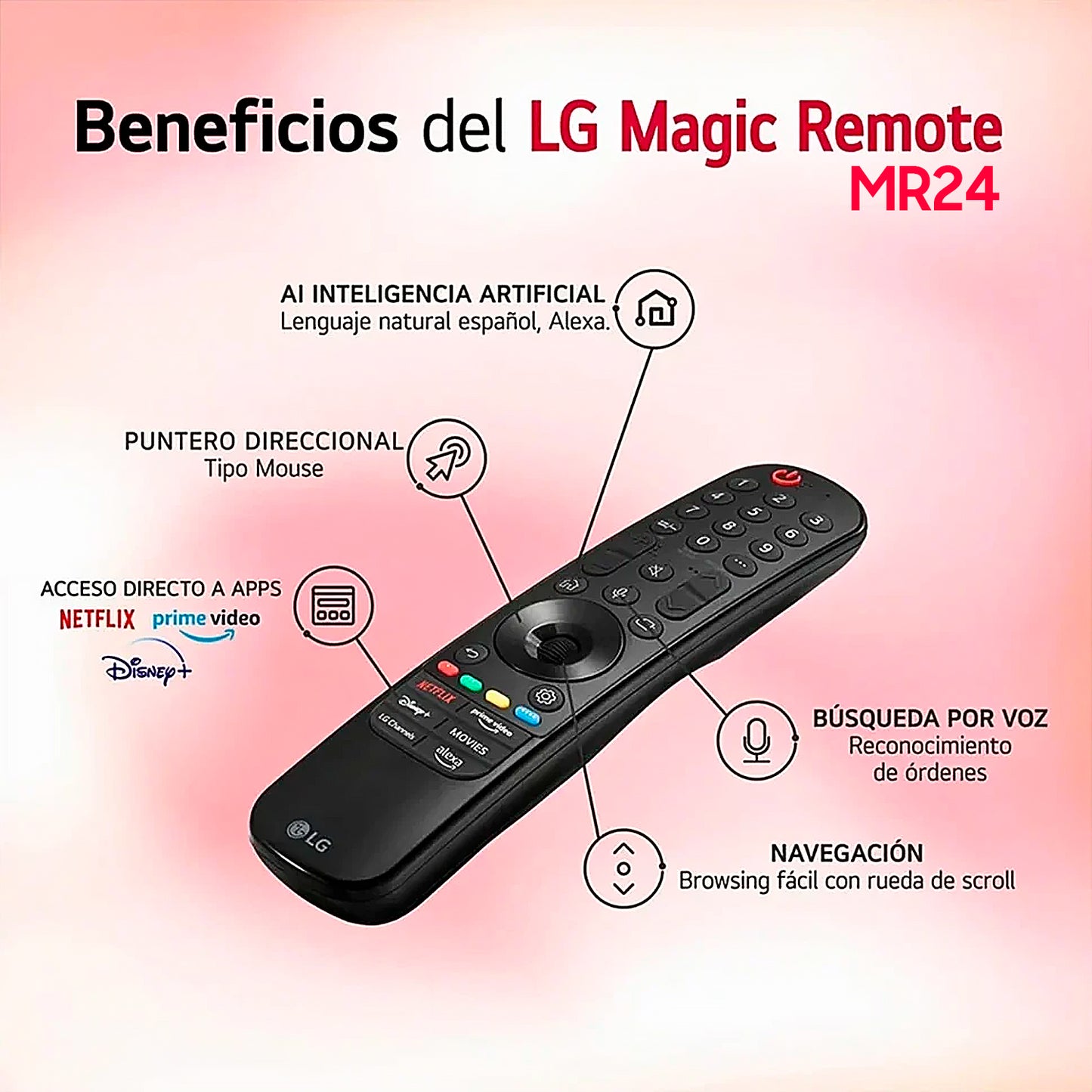 TELEVISOR LG 43" UHD 4K SMART TV con THINQ AI 43UT7300PSA + (CONTROL INTELIGENTE MAGIC 2024)