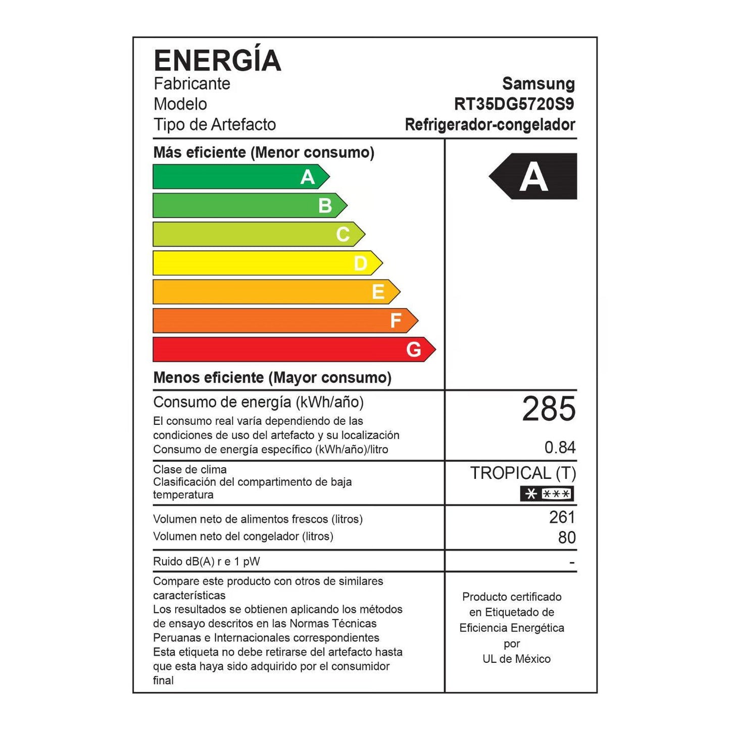 Refrigeradora Samsung Top Mount Freezer 341 Lt All Around Cooling RT35DG5720S9 - Silver