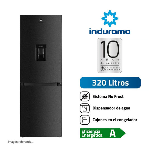 Refrigeradora Indurama 320Lt RI-639DN Bottom Freezer - Negro