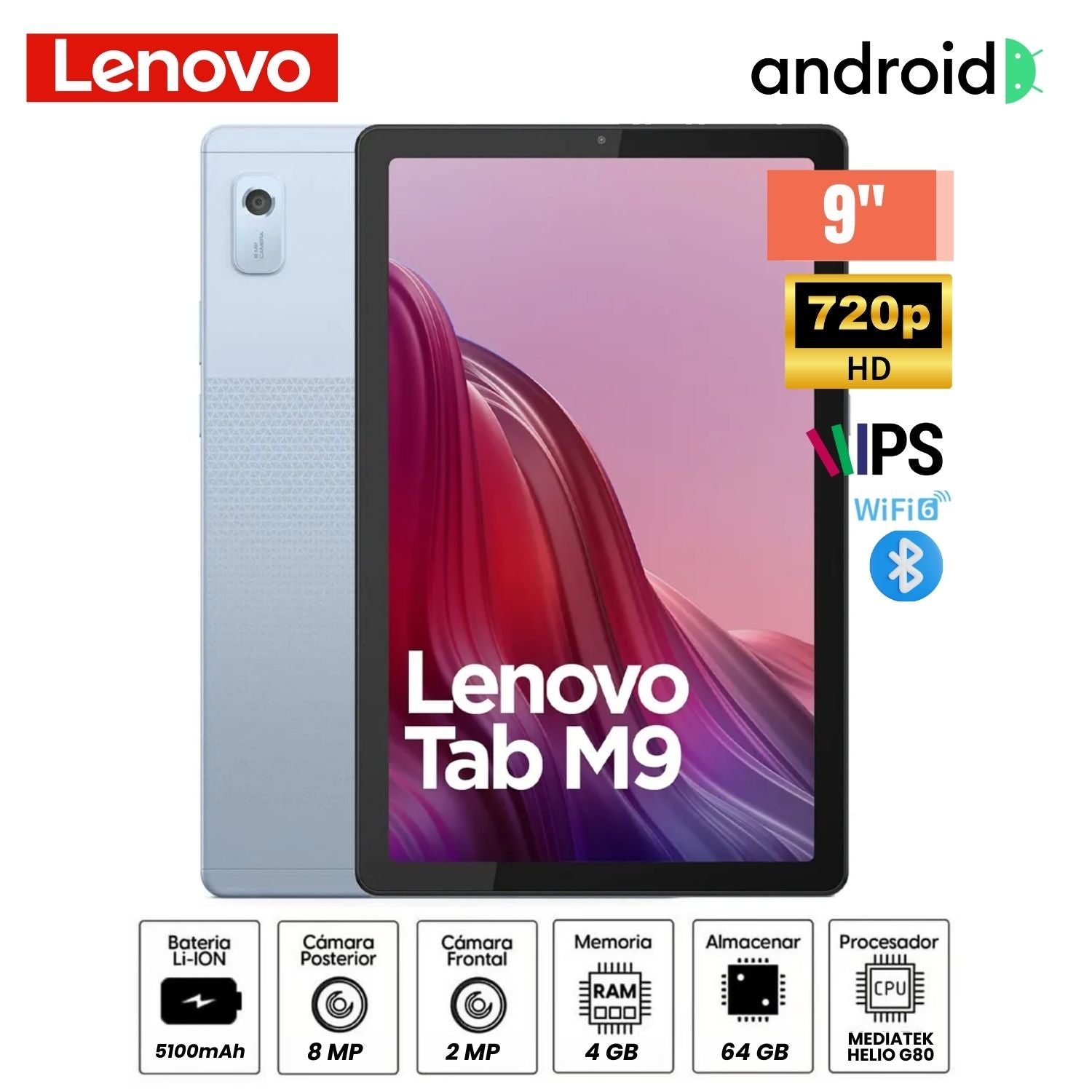 Tablet Lenovo M9 TB310FU 9" RAM 4GB 64GBcon Wifi Android 12 - Frost Blue