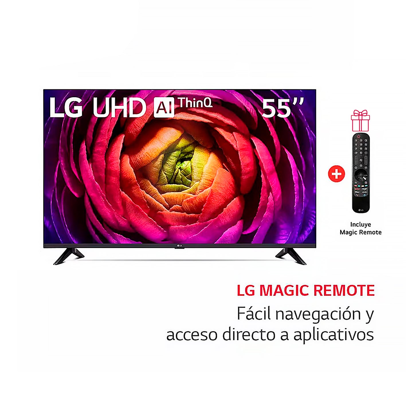 Televisor LG 55 Pulg. LED Smart TV UHD 4K con ThinQ AI 55UR7300PSA l Control Magic 2023