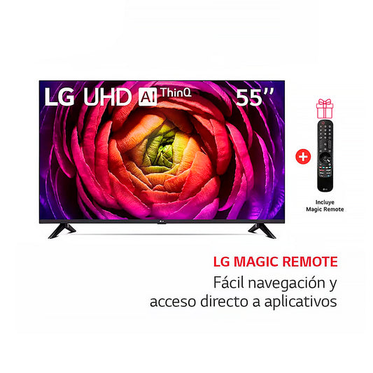 Televisor LG 55 Pulg. LED Smart TV UHD 4K con ThinQ AI 55UR7300PSA l Control Magic 2023