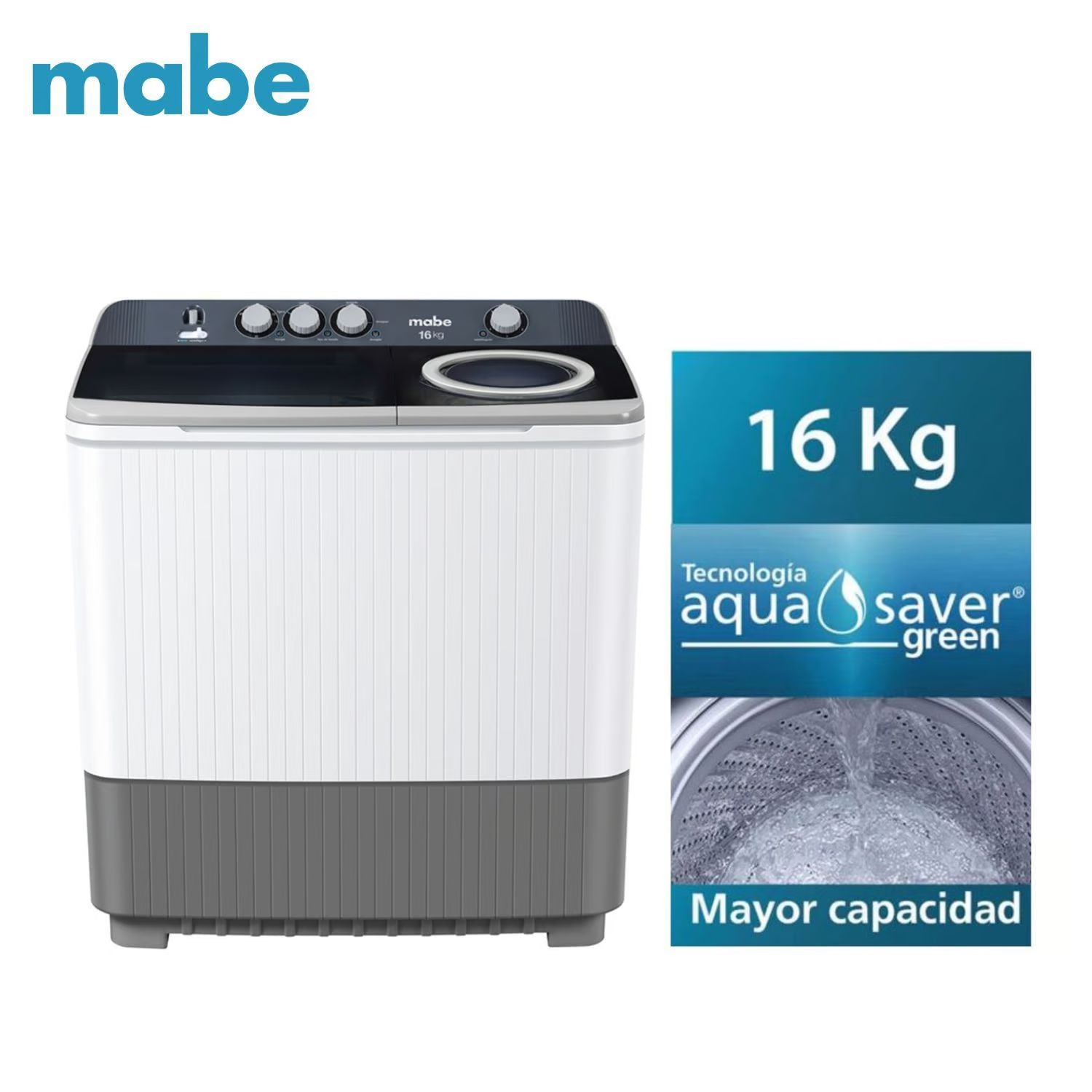 Lavadora Mabe 16 Kg LMD6124PBBB0 Semiautomática  - Blanco