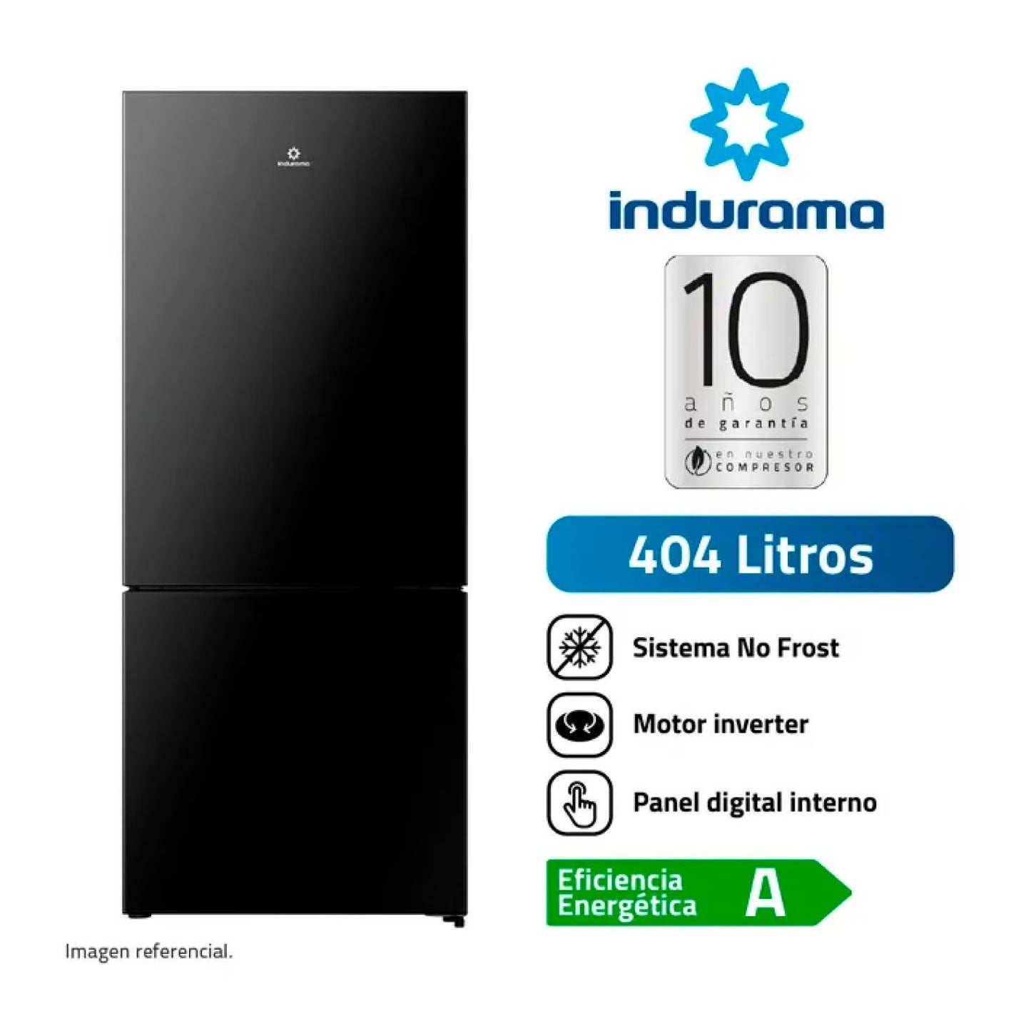 Refrigeradora Indurama 404 Lt No Frost RI-698N - Negro