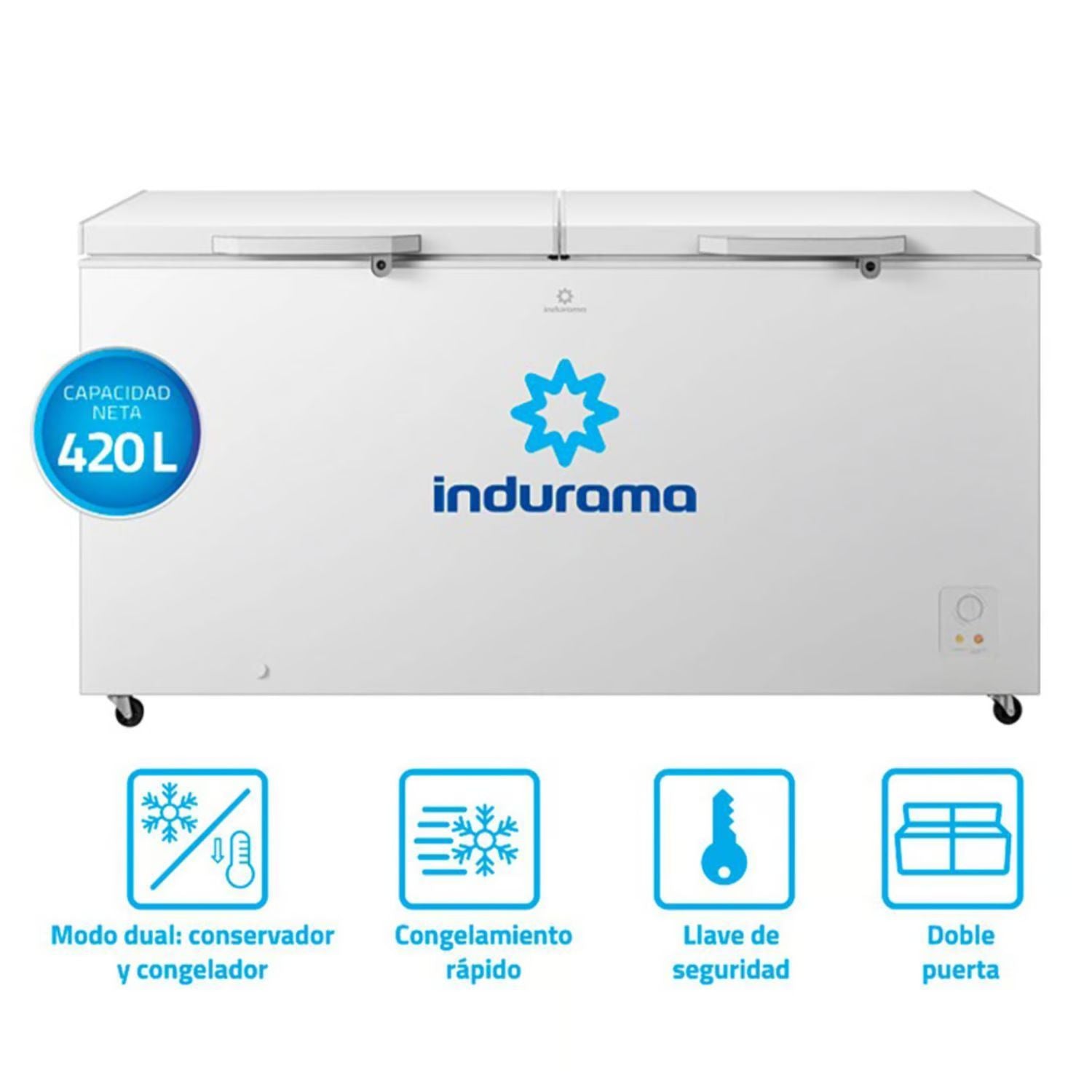 Congeladora Indurama Defrost 420L CI-420BL - Blanco