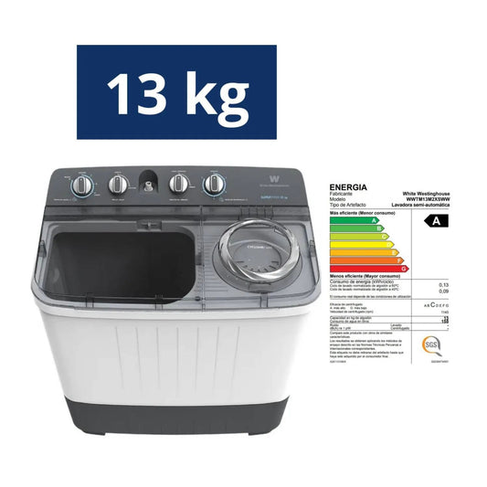 Lavadora Electrolux Semiautomática Westinghouse 13KG WWTM13M2XSWW