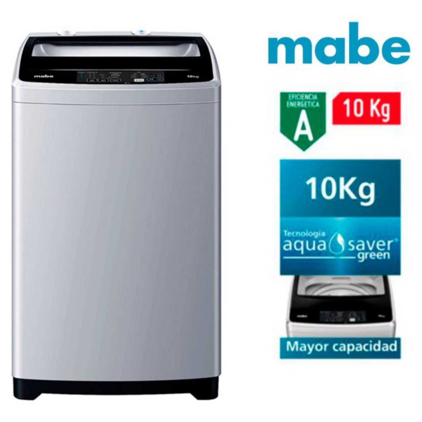 Lavadora Automática  Mabe LMAP1015WGBB0 10 kg - Silver