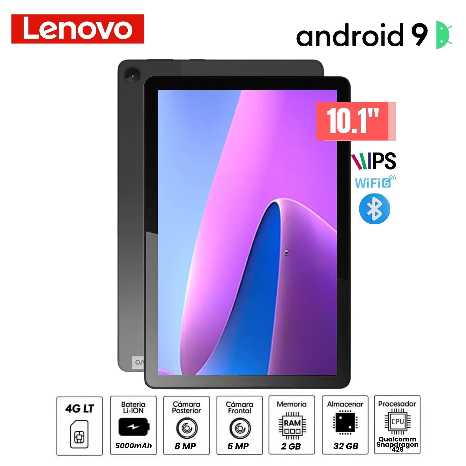 Tablet Lenovo M10 TB-X505L 10.1" IPS Qualcomm Snapdragon 429 2GB RAM 32GB SSD Android 9