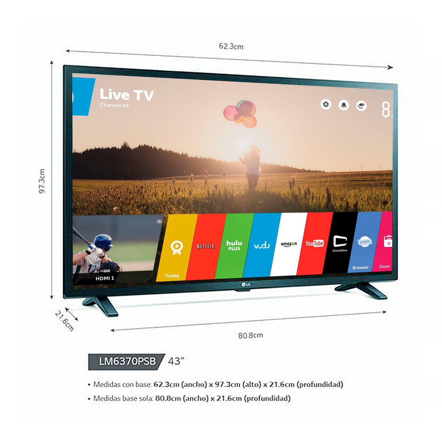 TELEVISOR SMART TV LG FULL HD 43" 43LM6370PSB