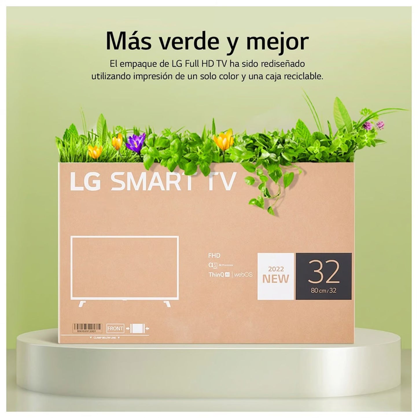 Televisor LG 32 Pulg. LED Smart TV HD con Thinq AI 32LQ600BPSA l Control Magic