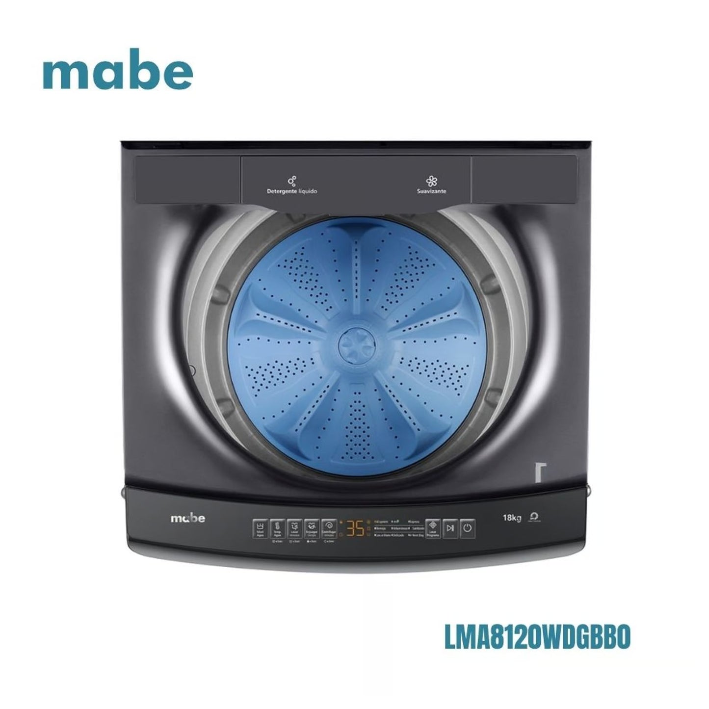 Lavadora Mabe Carga Superior 18 Kg Direct Motion LMA8120WDGBB0 - Diamond Gray