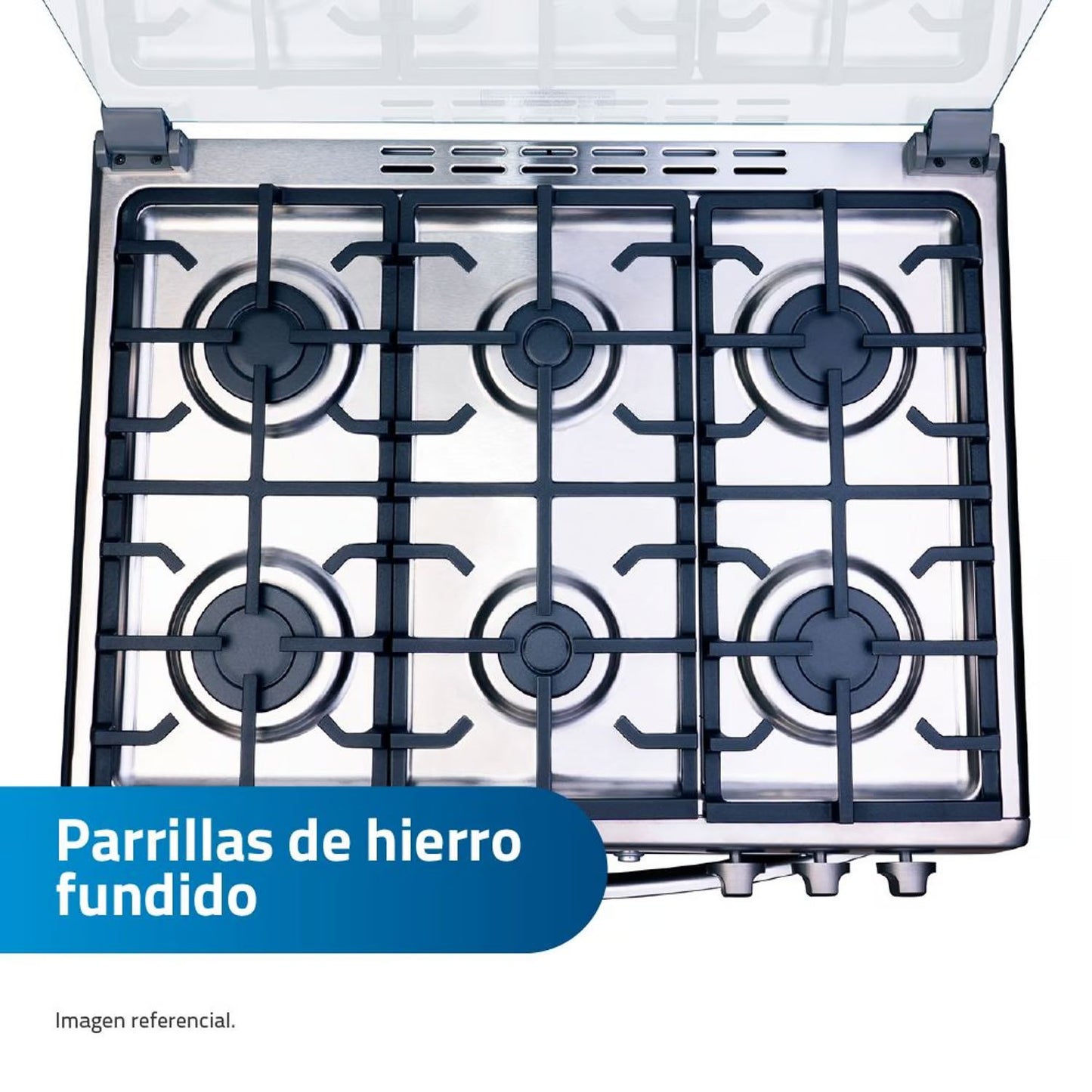 Cocina Indurama Parma Zafiro Croma 6 quemadores - Inox