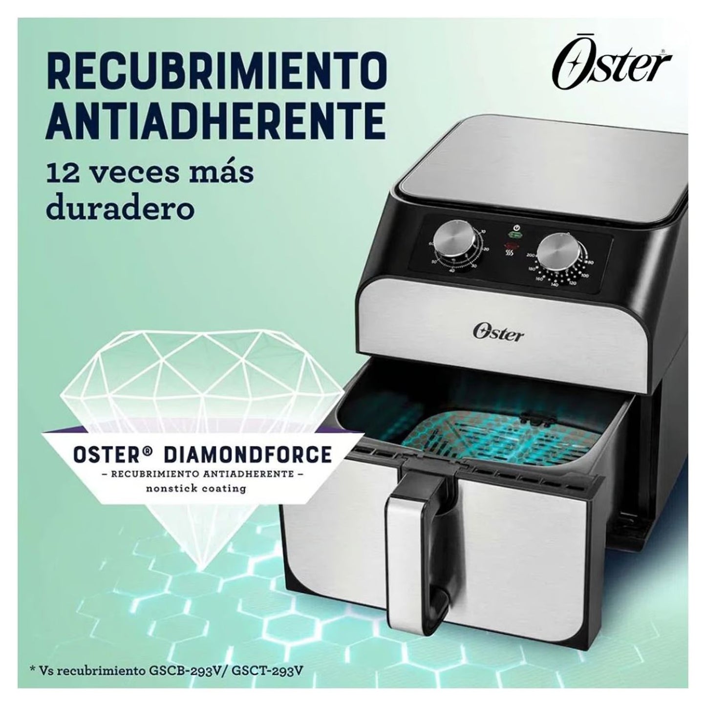 Freidora de aire Oster® con capacidad de 6.8 L CKSTAF68T