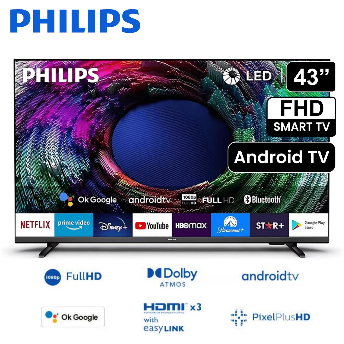 Televisor Philips 43" Smart TV Android Full HD LED 43PFD6917