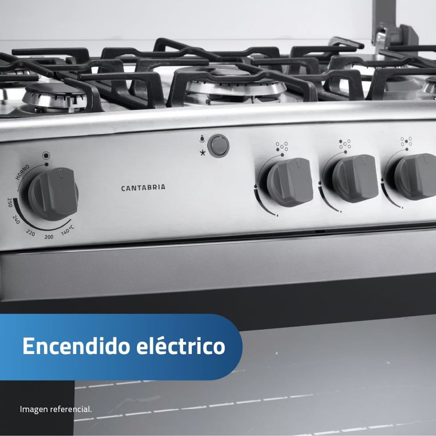 Cocina a Gas Indurama Cantabria Qz Croma 5 Quedamores - Inox