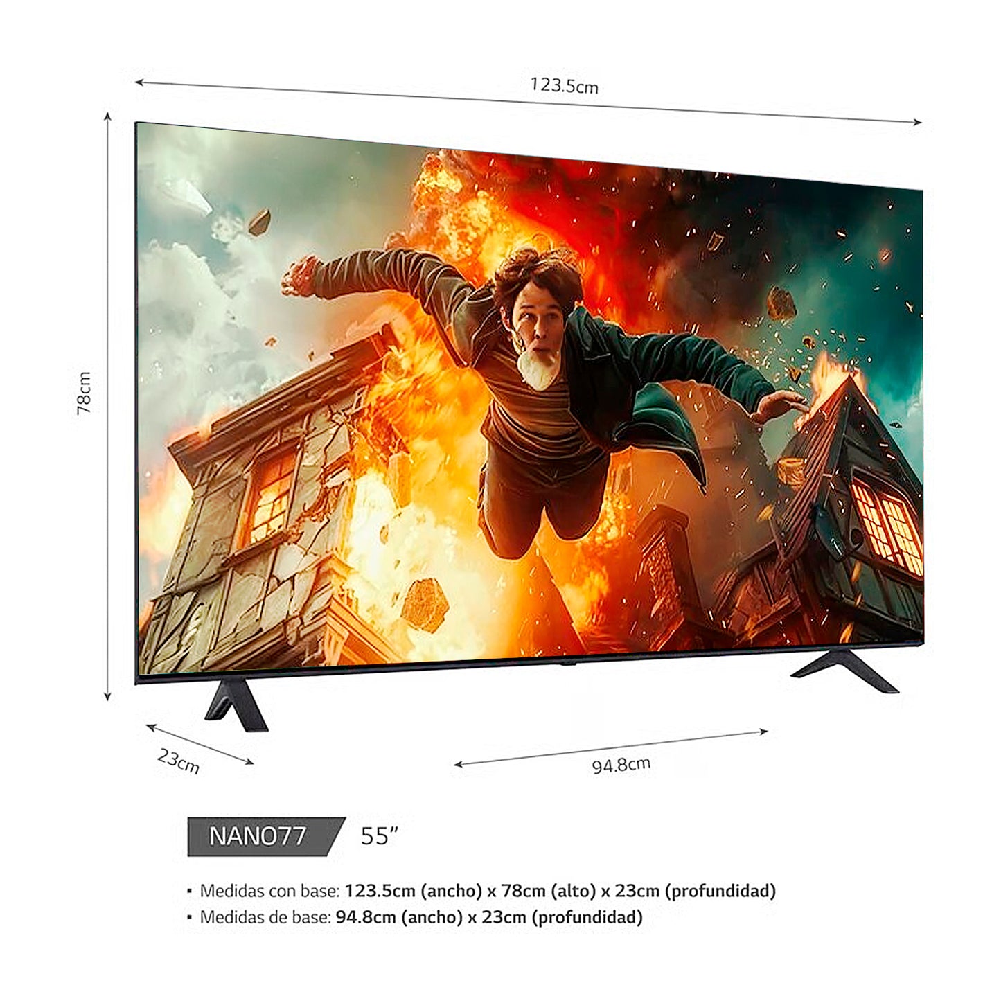 TELEVISOR LG 55 NANOCELL 4K UHD SMART TV CON THINQ AI 55NANO77SRA