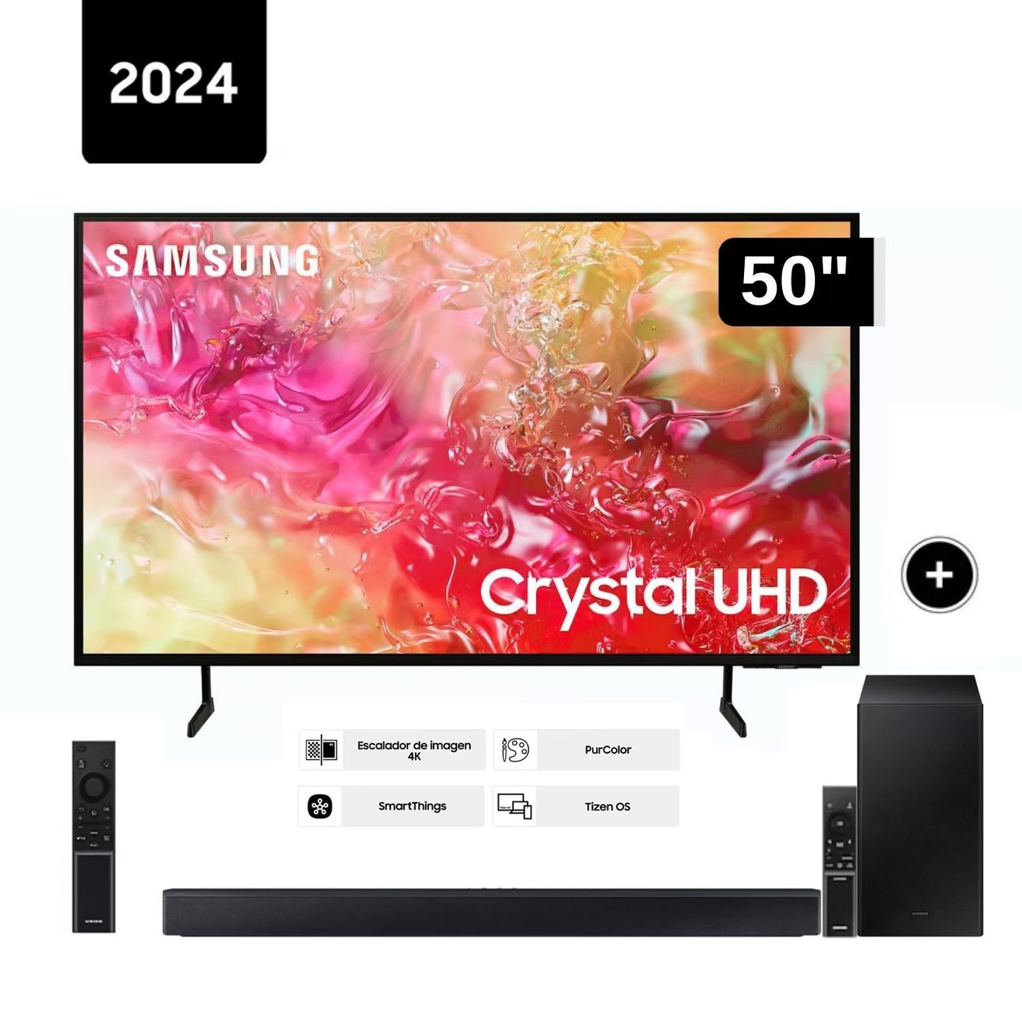 Televisor Samsung 50" Crystal UHD 4K Smart Tv TIZEN UN50DU7000GXPE + HW-C450