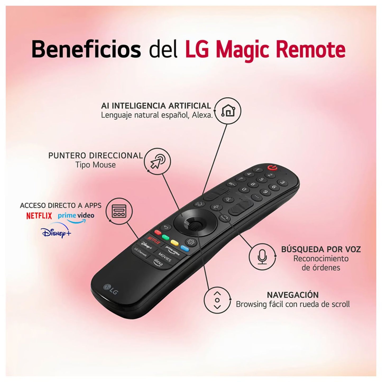 Televisor LG 50 Pulg. LED Smart TV 4K UHD con ThinQ AI 50UT7300PSA l Control Magic