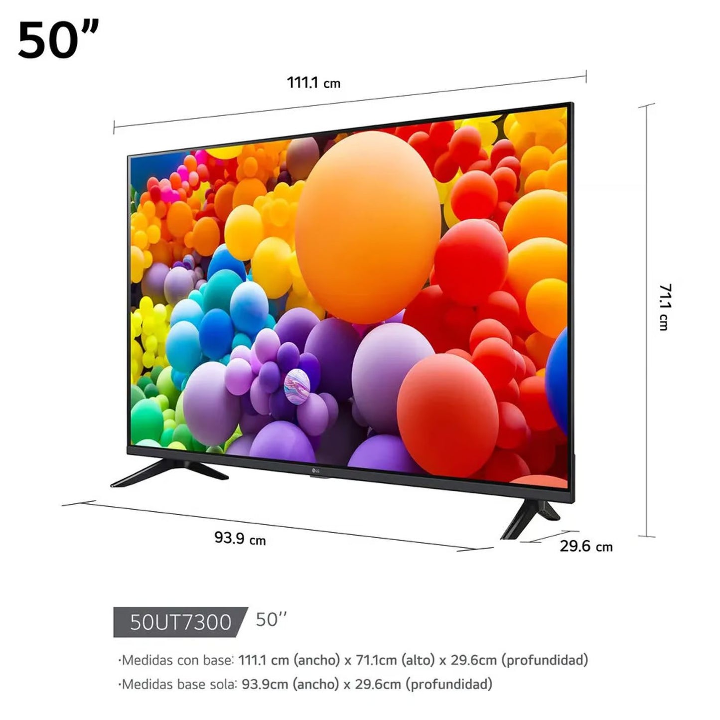 Televisor LG 50 Pulg. LED Smart TV 4K UHD con ThinQ AI 50UT7300PSA l Control Magic