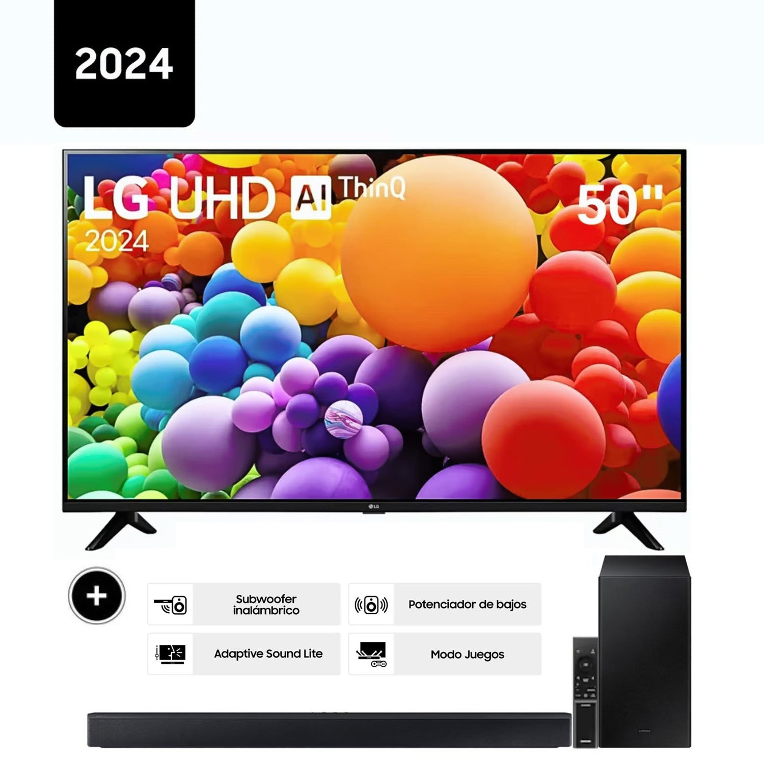 Televisor LG 50 Pulg LED Smart TV 4K UHD con ThinQ AI 50UT7300PSA + HW-C450