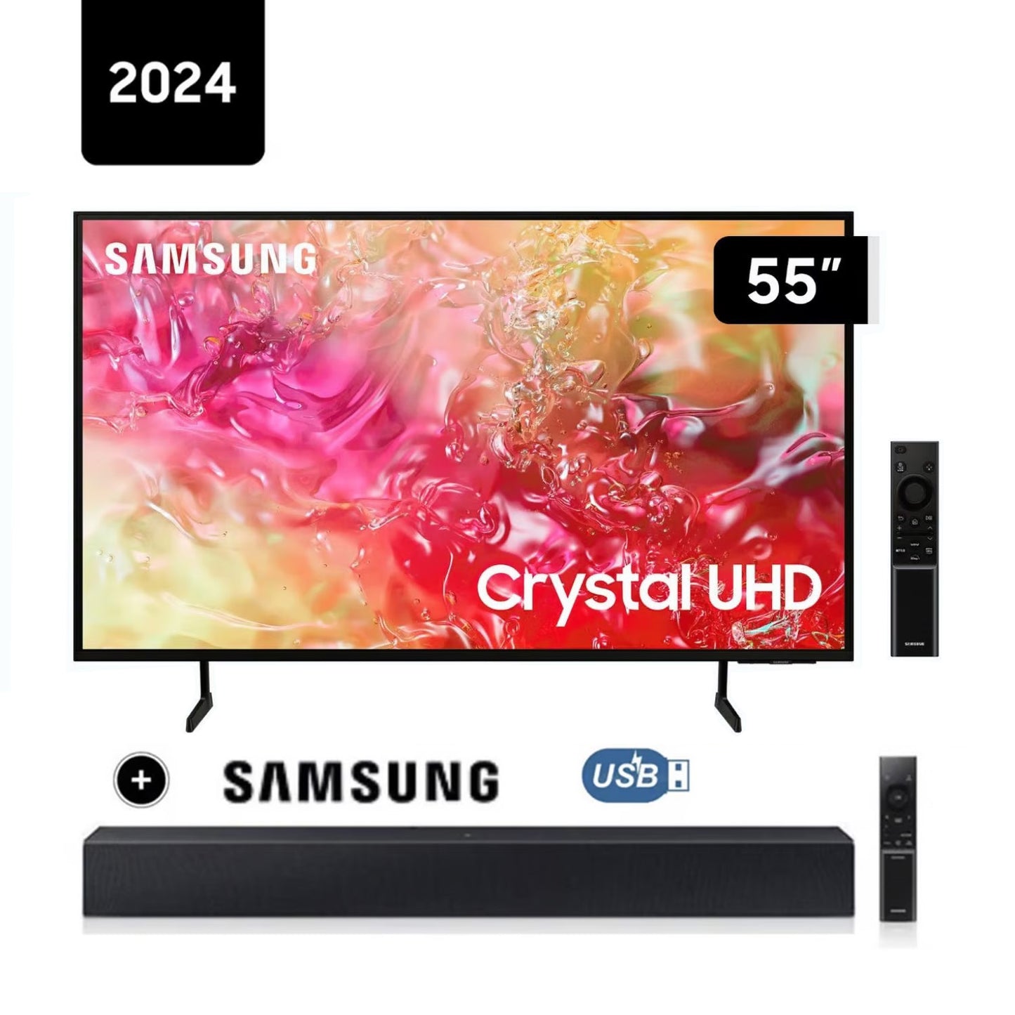 Televisor Samsung 55 Pulg Crystal Smart TV Tizen UHD 4K UN55DU7000GXPE + HW-C400
