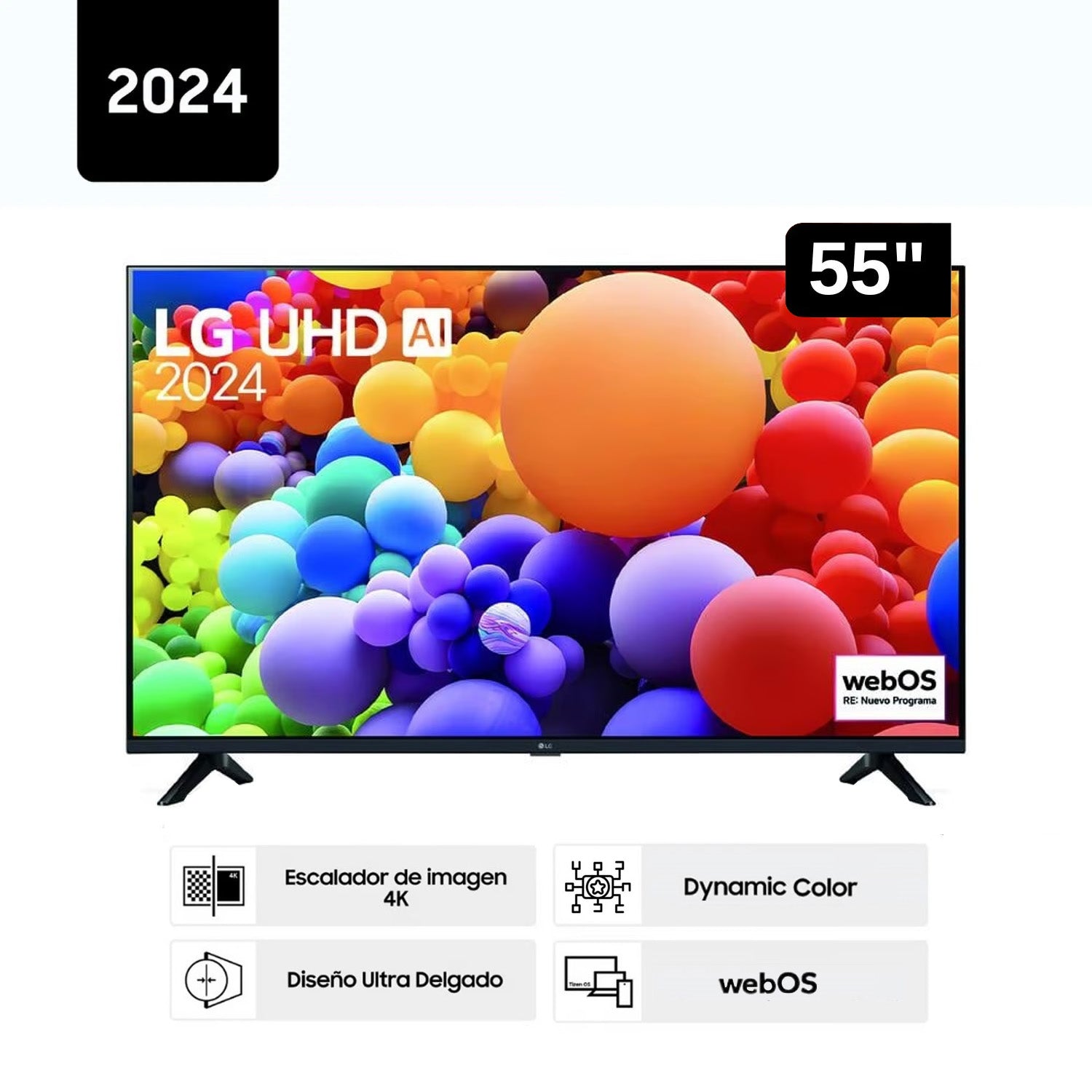 Televisor LG 55 Pulg LED Smart TV UHD 4K con ThinQ AI 55UT7300PSA