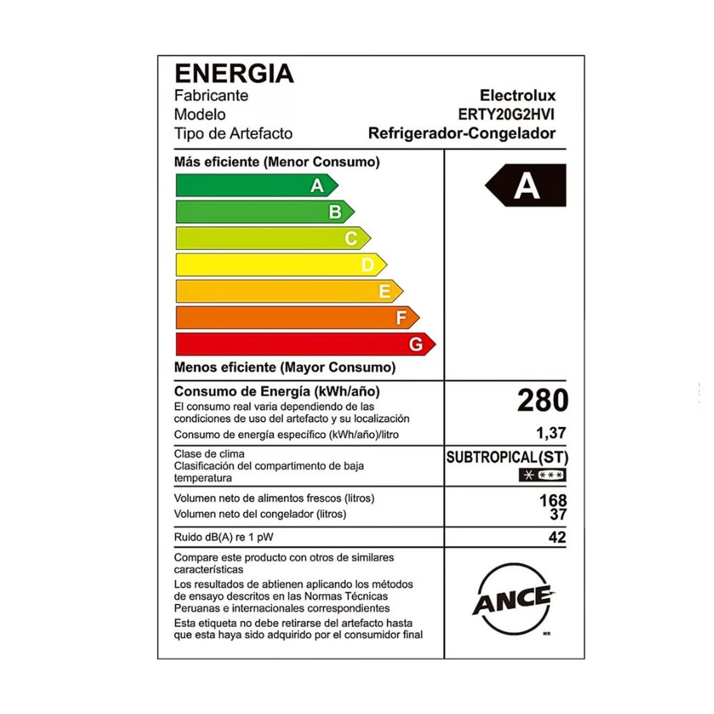 Refrigeradora Electrolux 205 Litros Top Freezer Frost ERTY20G2HVI