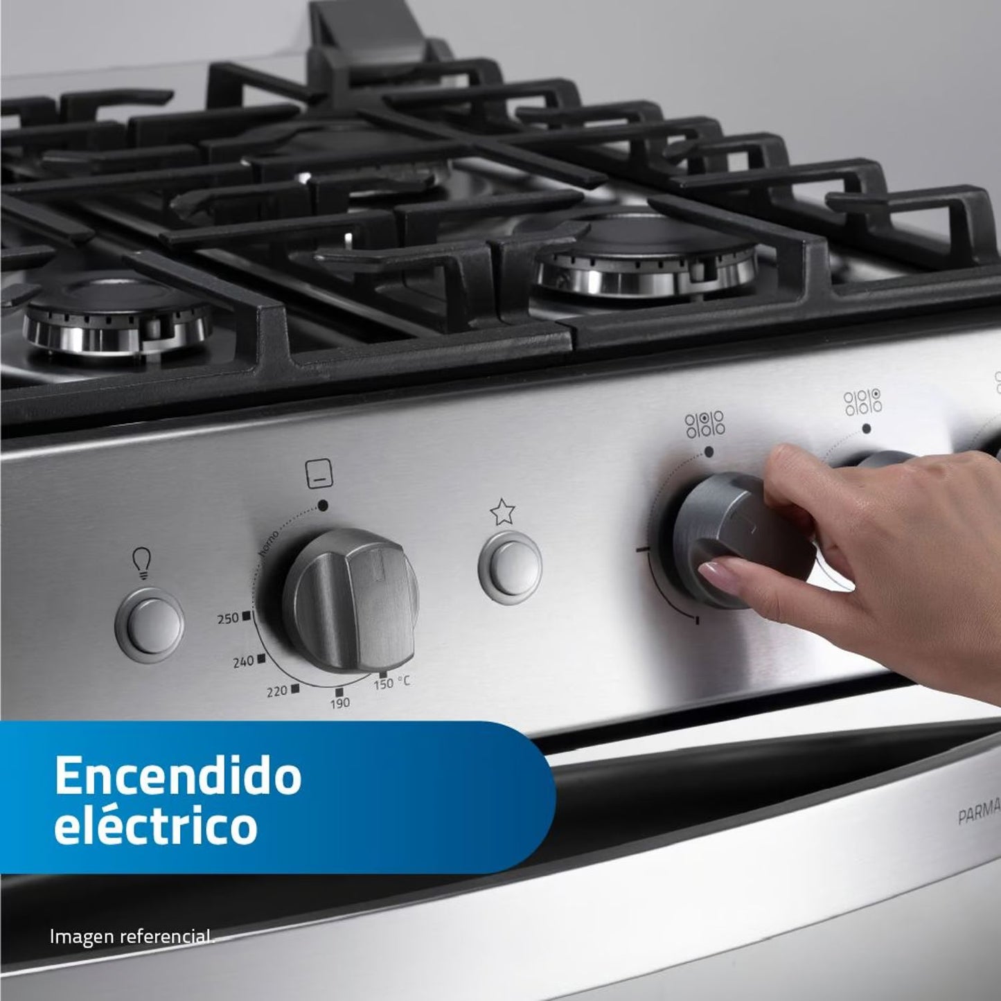 Cocina Indurama Parma Zafiro Croma 6 quemadores - Inox