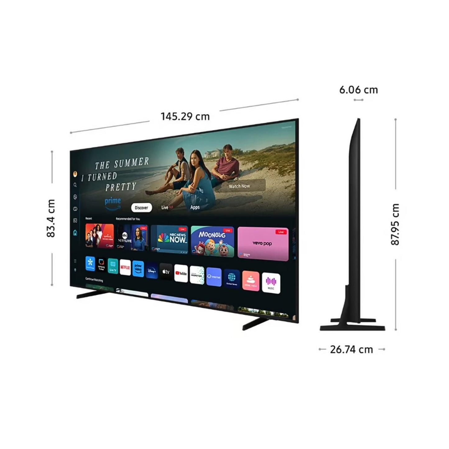 Televisor Samsung 65 Pulg Crystal Smart TV Tizen UHD 4K UN65DU7000GXPE + Rack