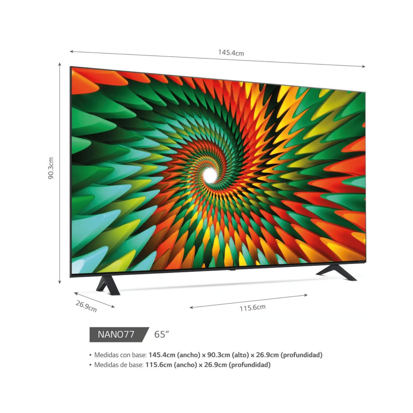 Televisor LG 65 Pulg. NanoCell Smart TV Ultra HD 4K con ThinQ AI 65NANO77SRA