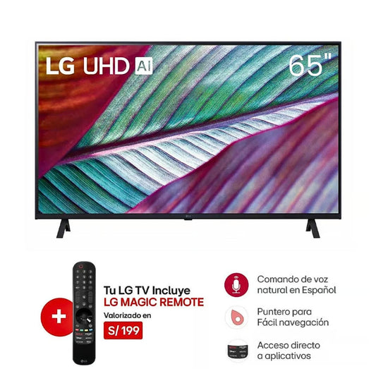 Televisor LG 65 pulg.LED 4K UHD Smart TV con ThinQ AI 65UR8750PSA