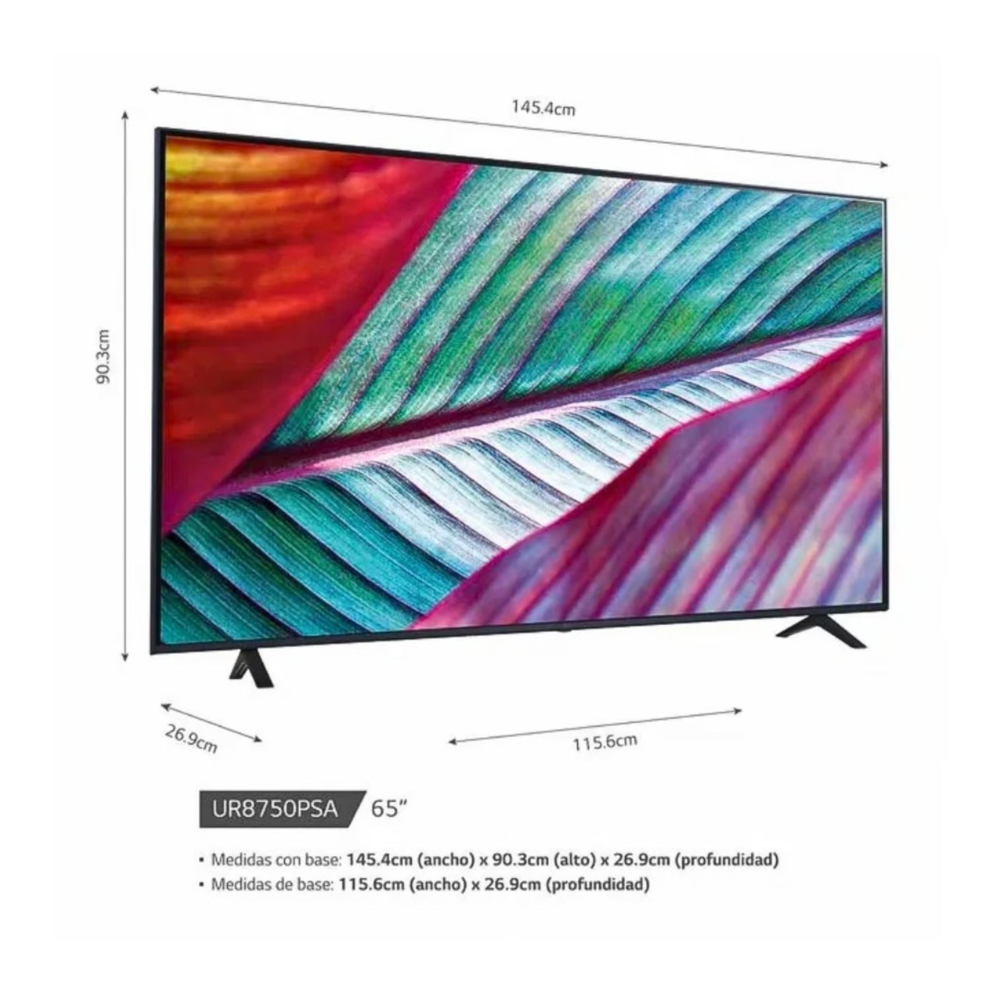 Televisor LG 65 pulg.LED 4K UHD Smart TV con ThinQ AI 65UR8750PSA