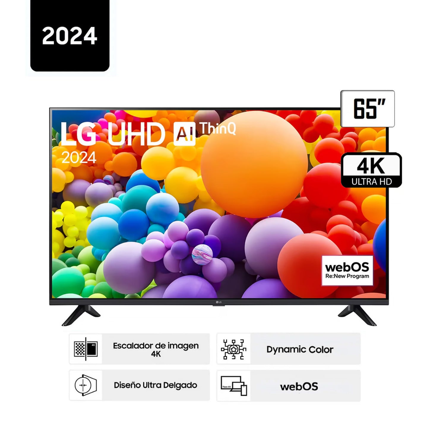 Televisor LG 65 Pulg LED Smart TV 4K UHD con Thinq AI 65UT7300PSA