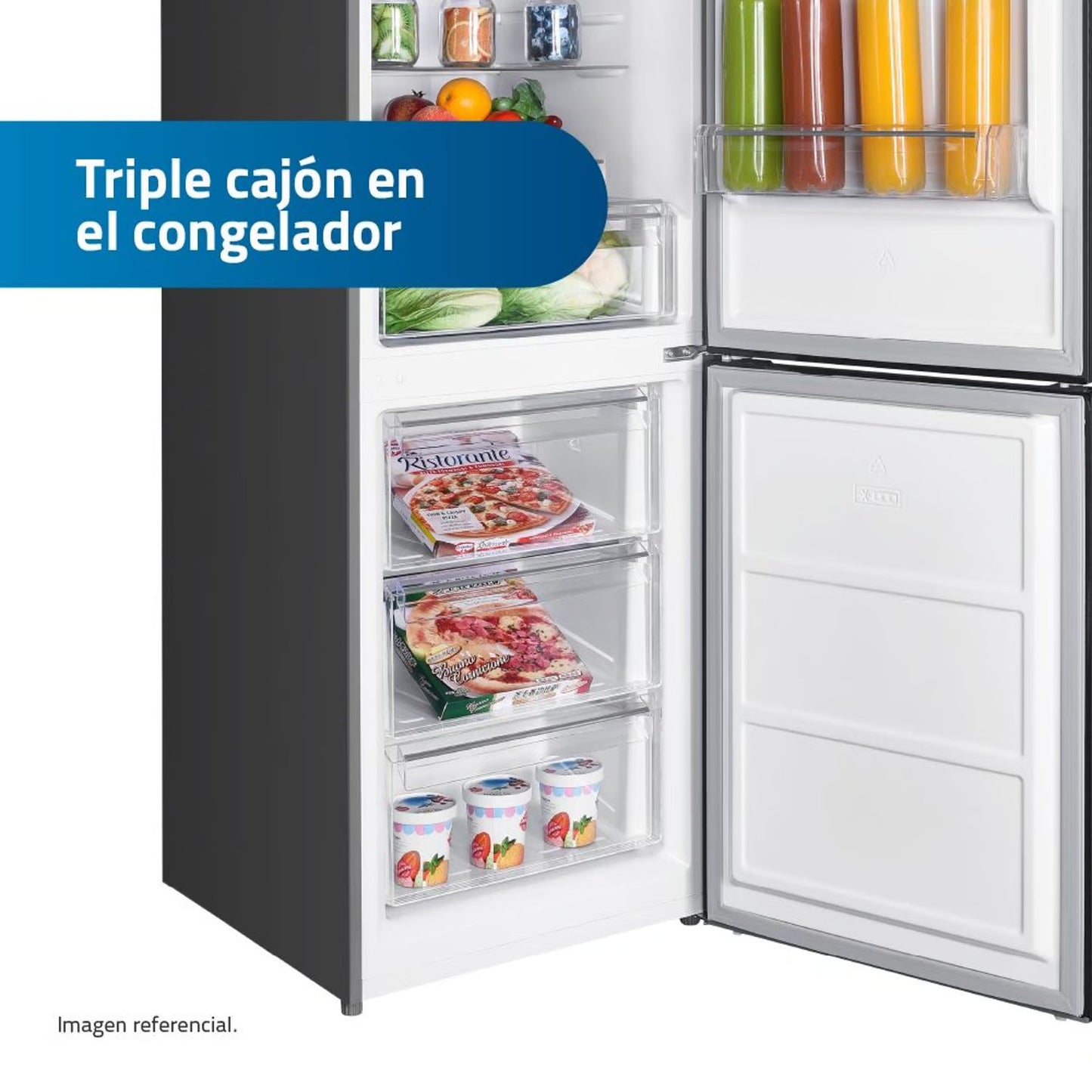 Refrigeradora Indurama 320Lt RI-639DN Bottom Freezer - Negro