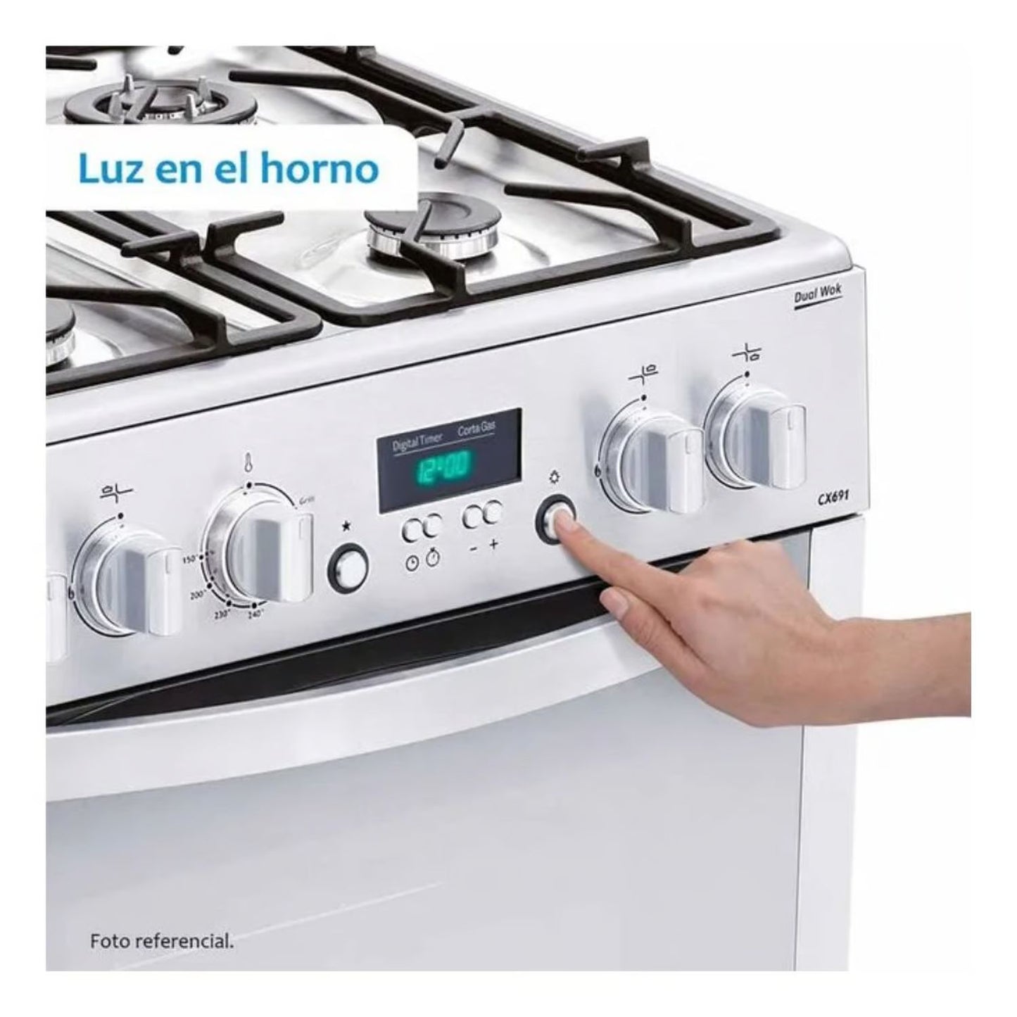 Cocina a Gas Coldex 4 Quemadores CX691 - Inox