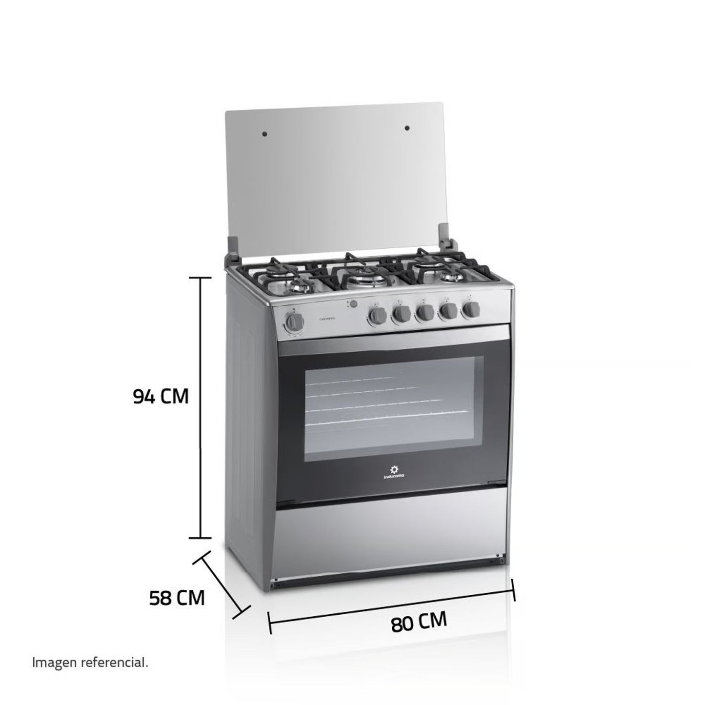 Cocina a Gas Indurama Cantabria Qz Croma 5 Quedamores - Inox