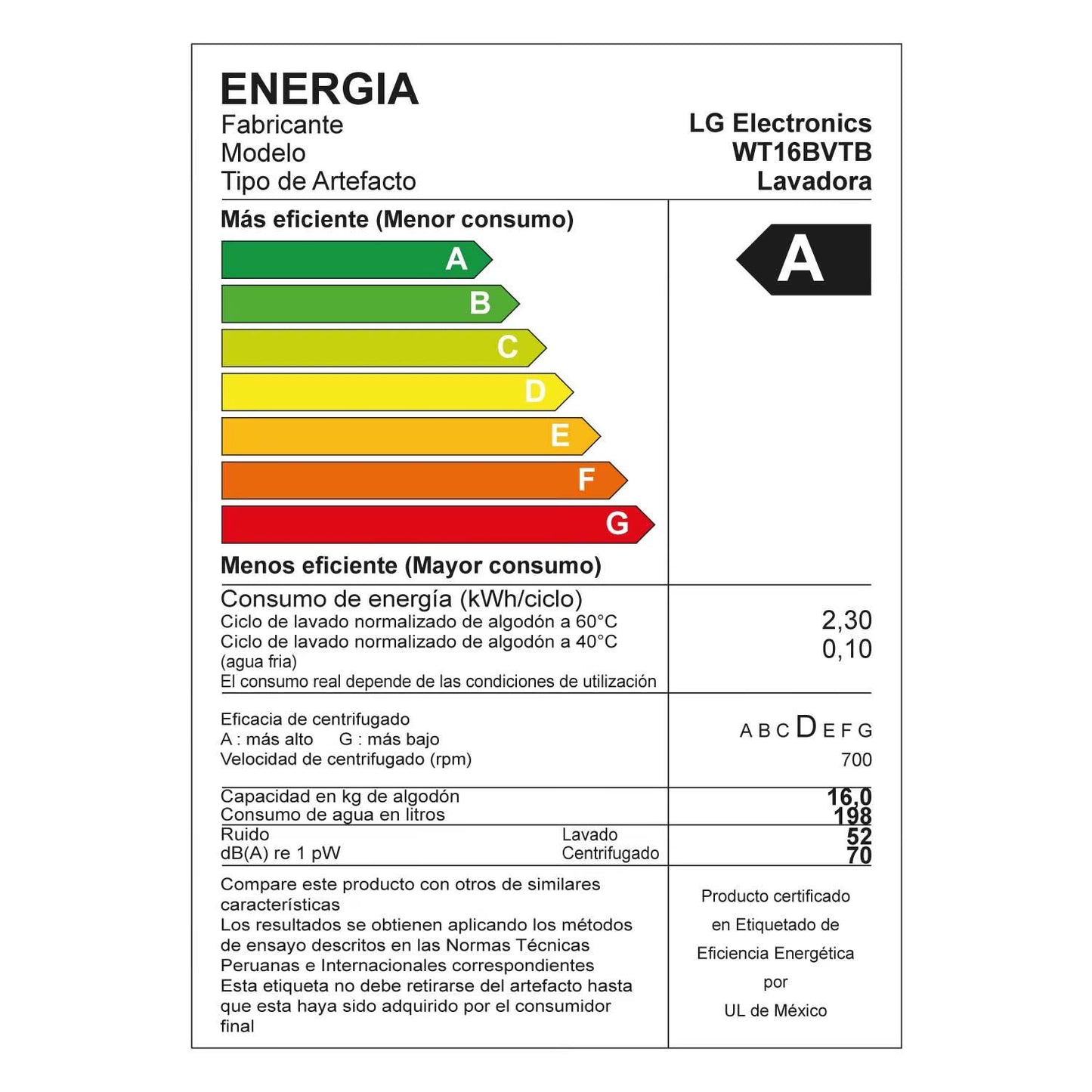 Lavadora LG WT16BVTB 16 Kg TurboDrum Carga Superior - Negro