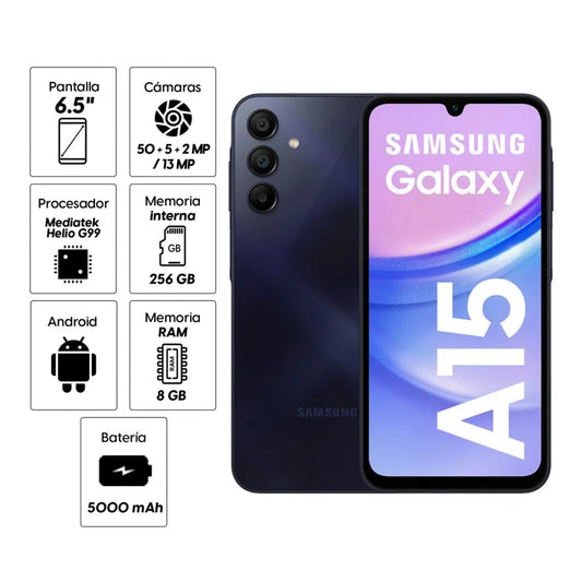 Celular Samsung Galaxy A15 256GB, 8GB ram  6.5", azul