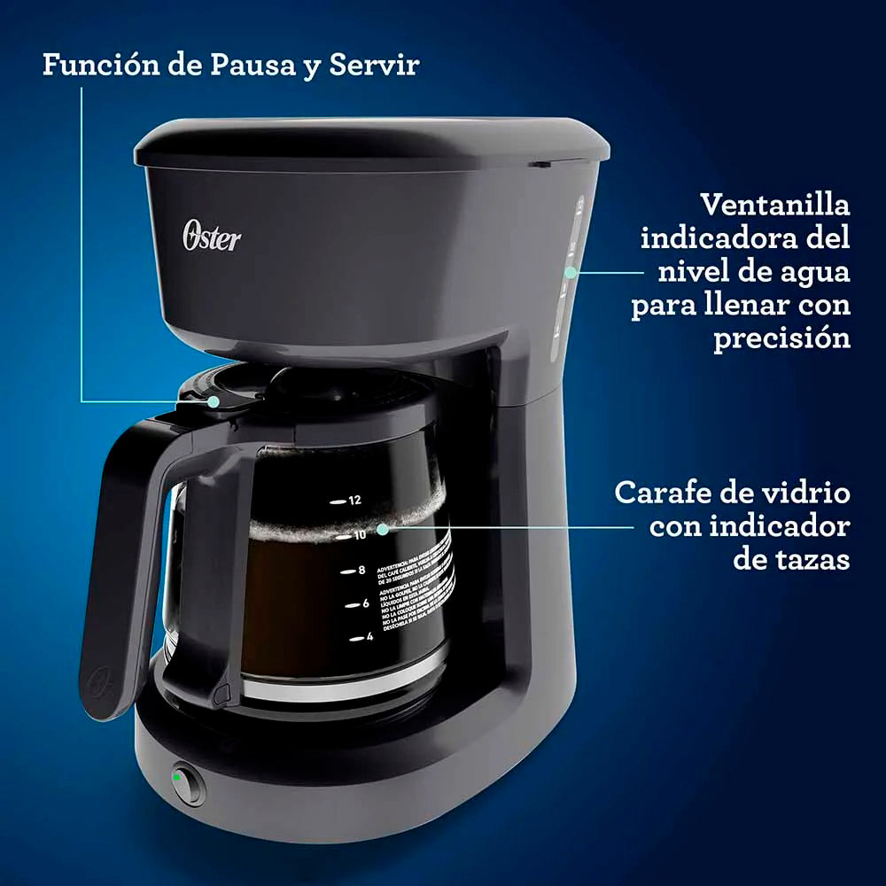 Cafetera Oster® de 12 tazas con filtro permanente BVSTDCS12B