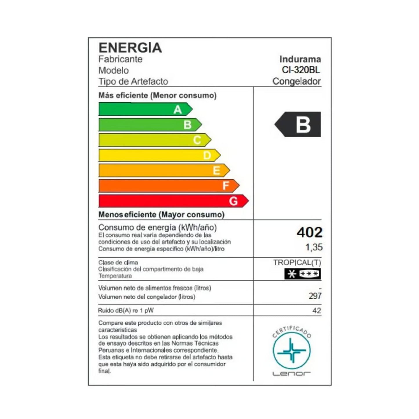 Congeladora Indurama Defrost 297 Litros CI-320BL