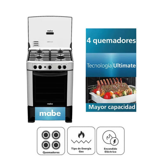 COCINA DE PIE MABE 4 QUEMADORES GRAFITO CMP6014AG0