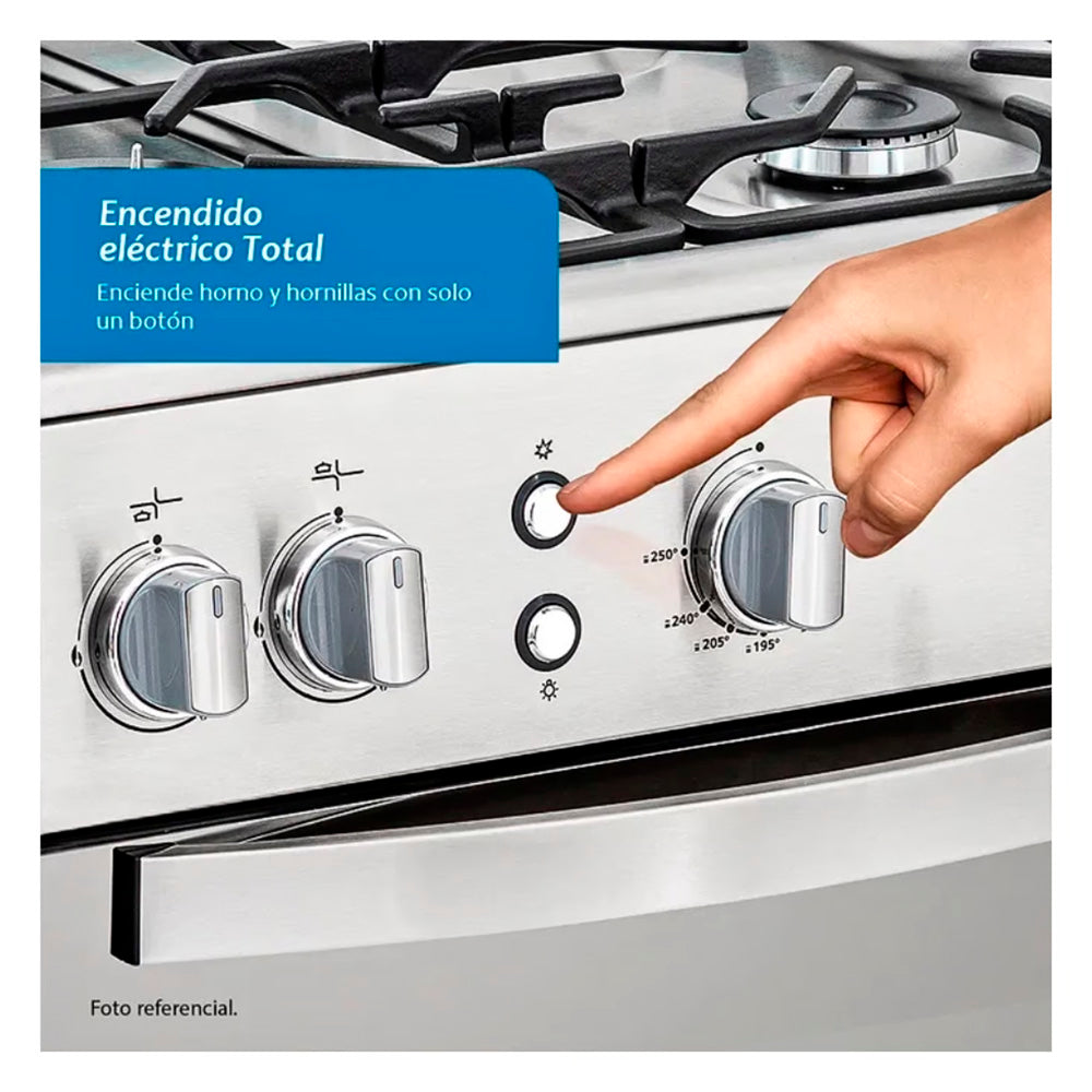 Cocina a Gas Coldex 4 Quemadores CX641 Inox Xplus